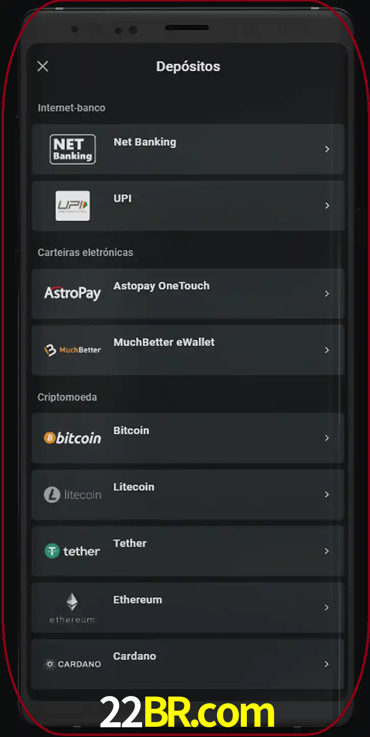 Você pode usar métodos alternativos de depósito.