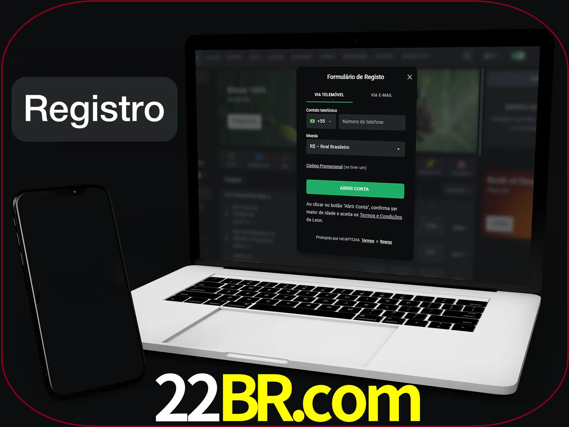 O registro na LeonBet é simples.