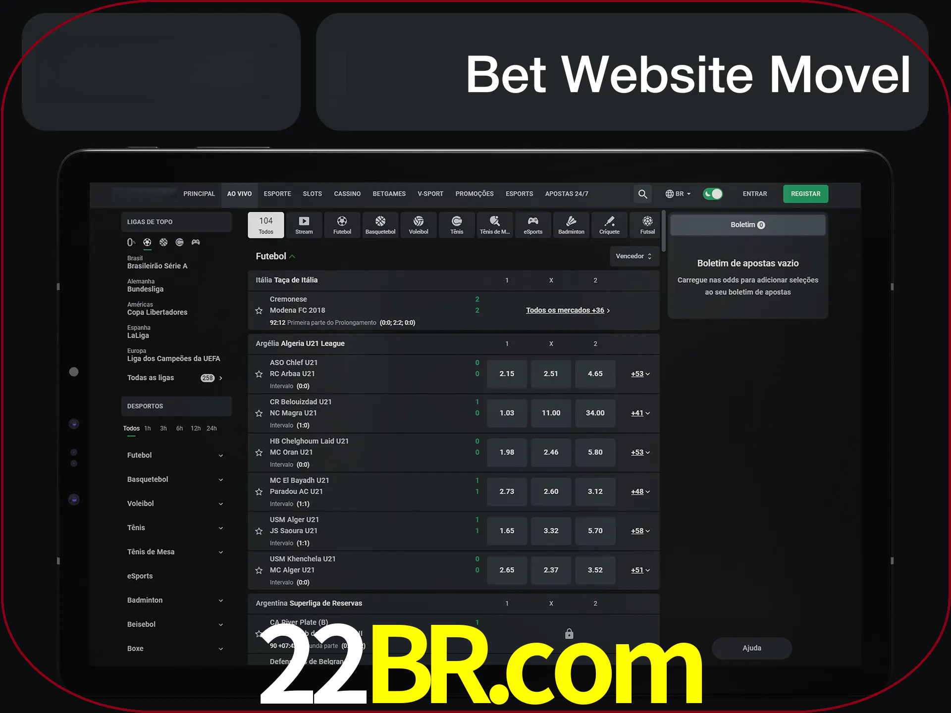 Use nosso website em qualquer dispositivo.