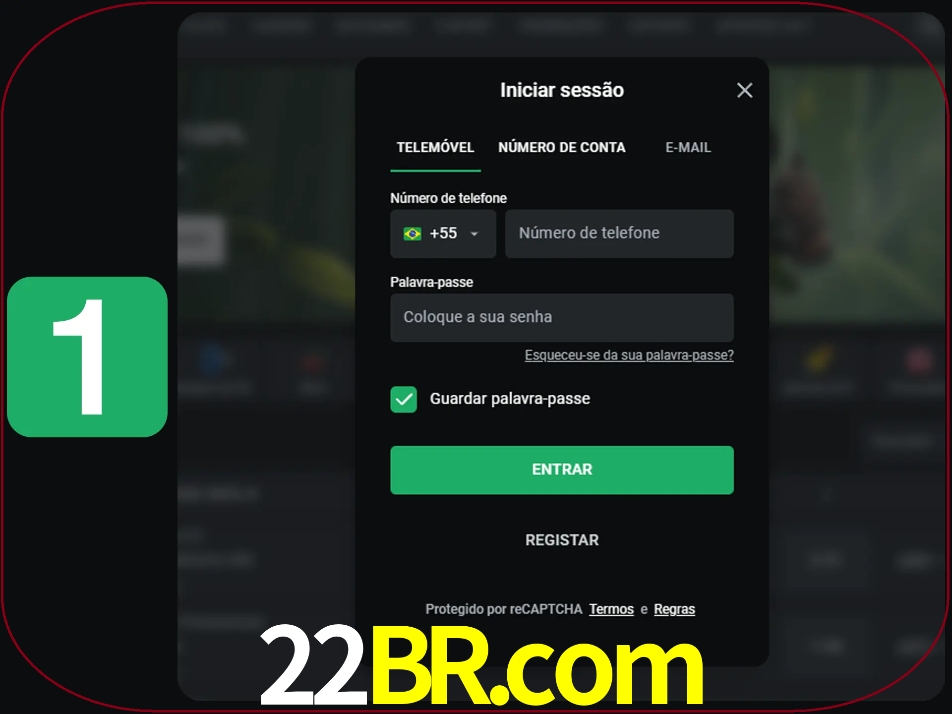Clique no botão Entrar.